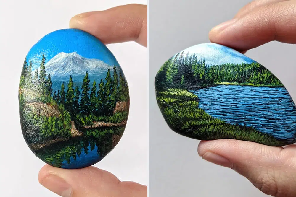 Pebble Canvases Paintings By Oregon Artist