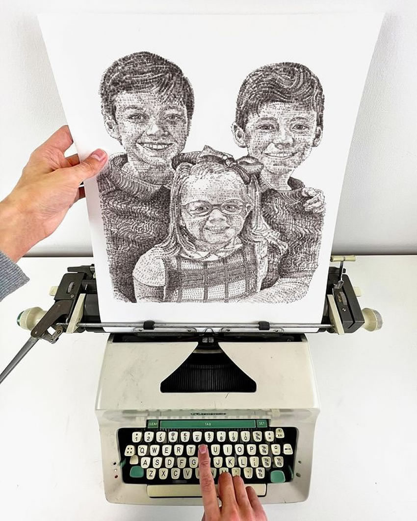 James Cook Artwork – James Cook is an artist that draws portraits using a  typewriter.