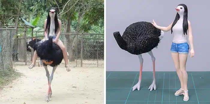 Photos d'animaux transformées en sculptures amusantes