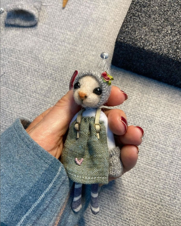 Felted Wool Gender Reveal Mice