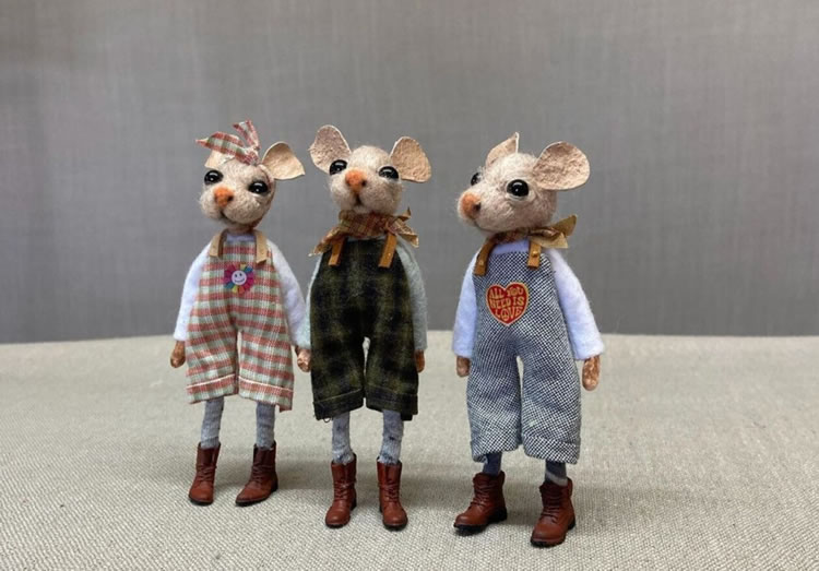 Needle-Felted Mice Dolls By Rebecca Wheeler