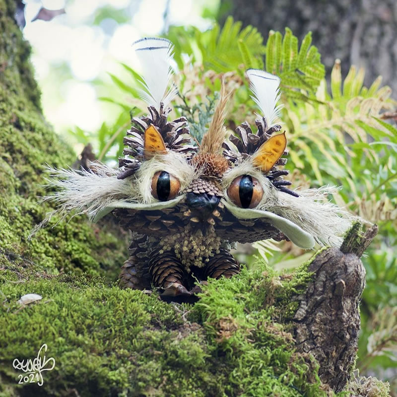 Créatures de la forêt utilisant des éléments naturels par Sylvain Trabut 