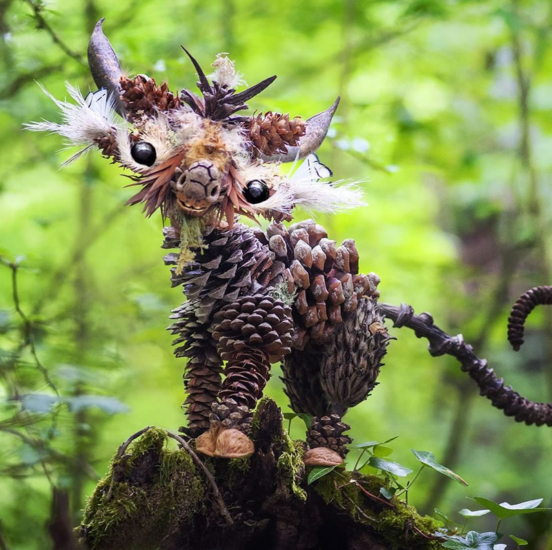 Forest Creatures Using Natural Elements By Sylvain Trabut 