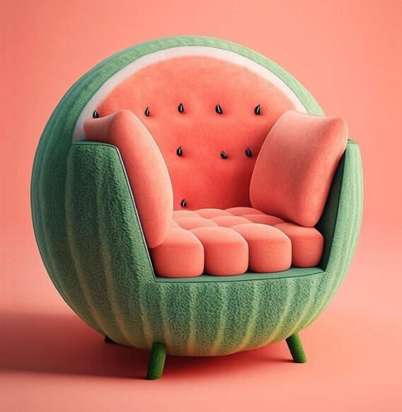 Artist Bonny Carrera Creates Imaginative AI-Generated Chairs Inspired By Fruits And Veggies