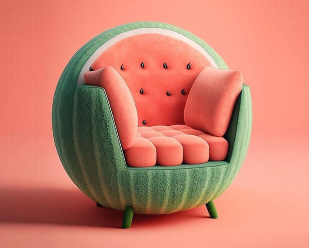 Artist Bonny Carrera Creates Imaginative AI-Generated Chairs Inspired By Fruits And Veggies