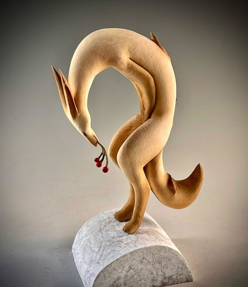 Sculptures d'animaux en bois par Nikichi