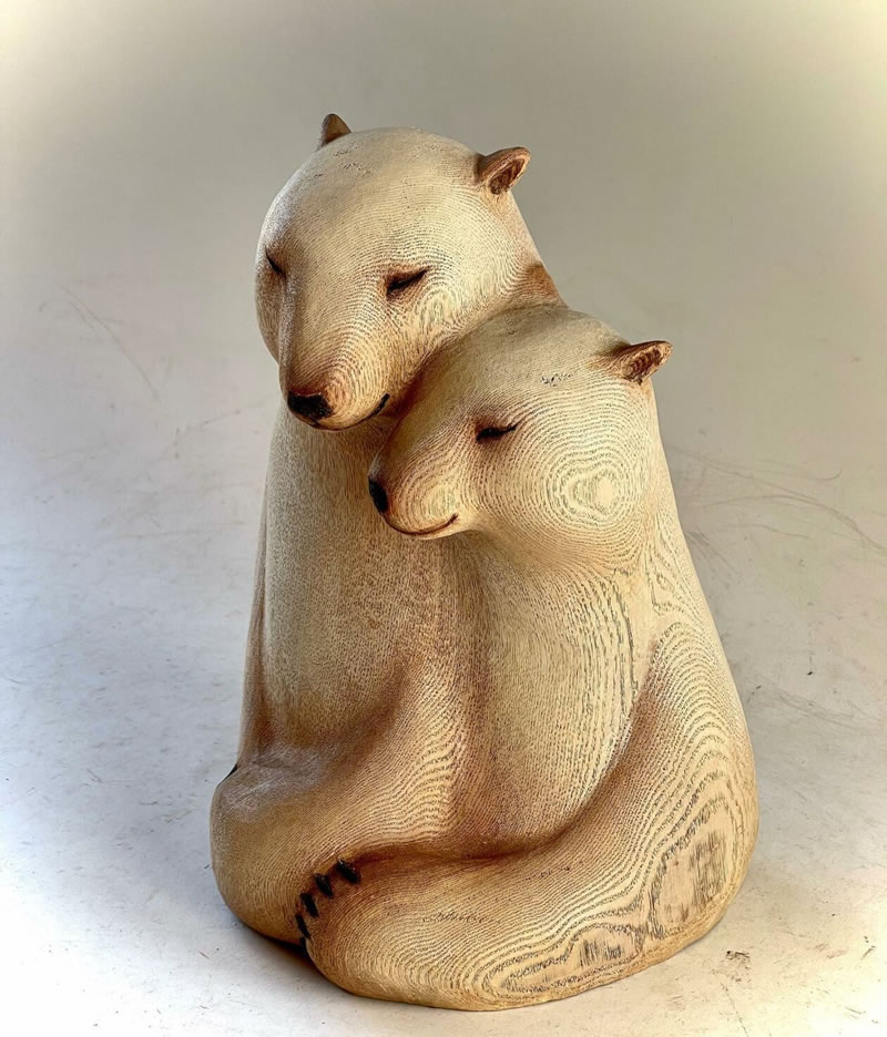 Sculptures d'animaux en bois par Nikichi