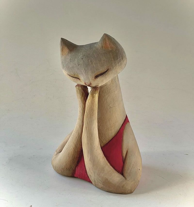 Sculptures d'animaux en bois par Nikichi