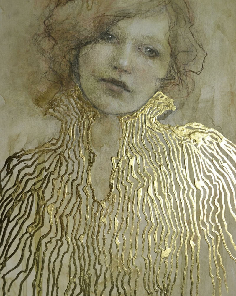 Figurative Paintings With Gold Ornaments By Stephanie Rew