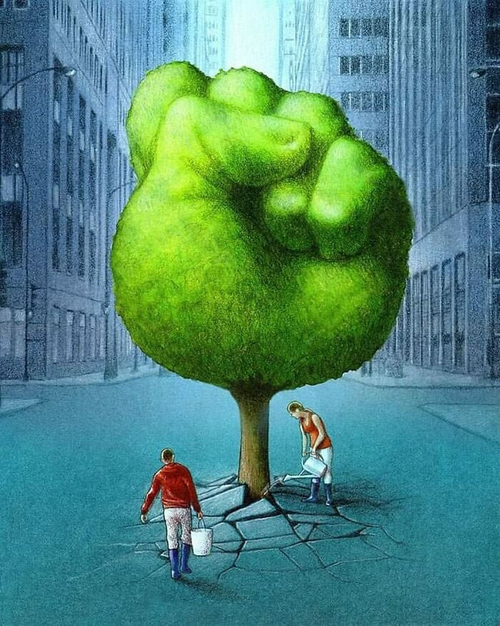 Illustrations satiriques sur la société par Pawel Kuczynski