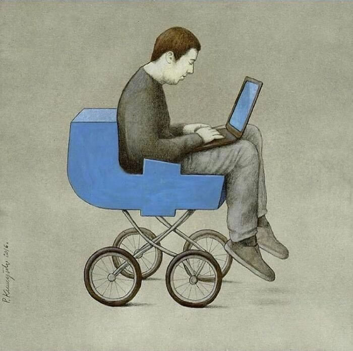 Illustrations satiriques sur la société par Pawel Kuczynski