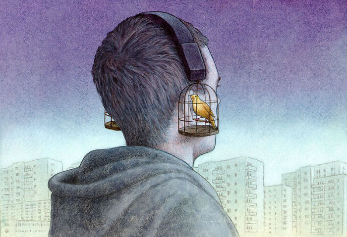 Illustrations satiriques sur la société par Pawel Kuczynski