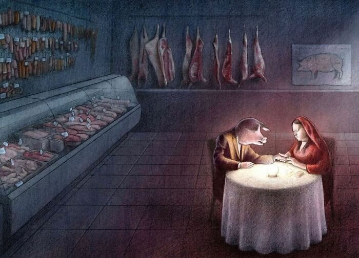 Illustrations satiriques sur la société par Pawel Kuczynski