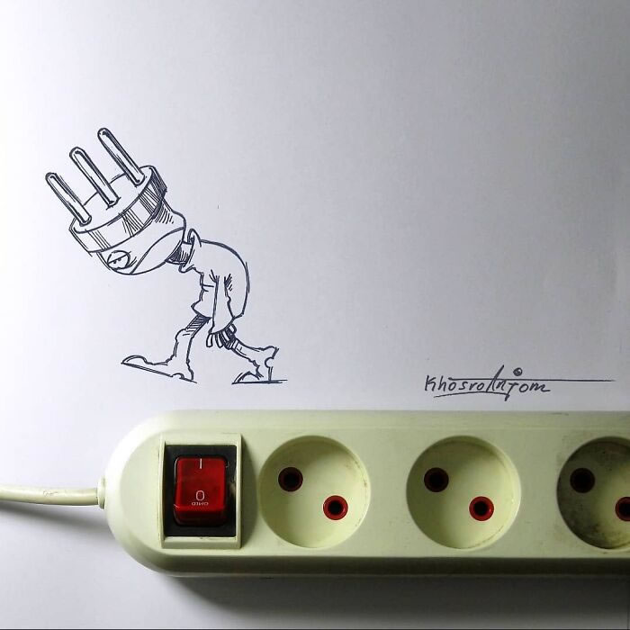 Real-Life Objects With Drawings By Majid Khosroanjom