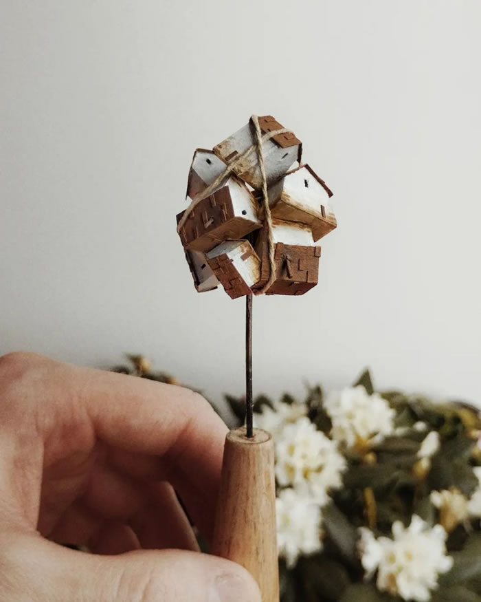 Tiny Fantasy Worlds Out Of Wood And Paper By Michael Davydov