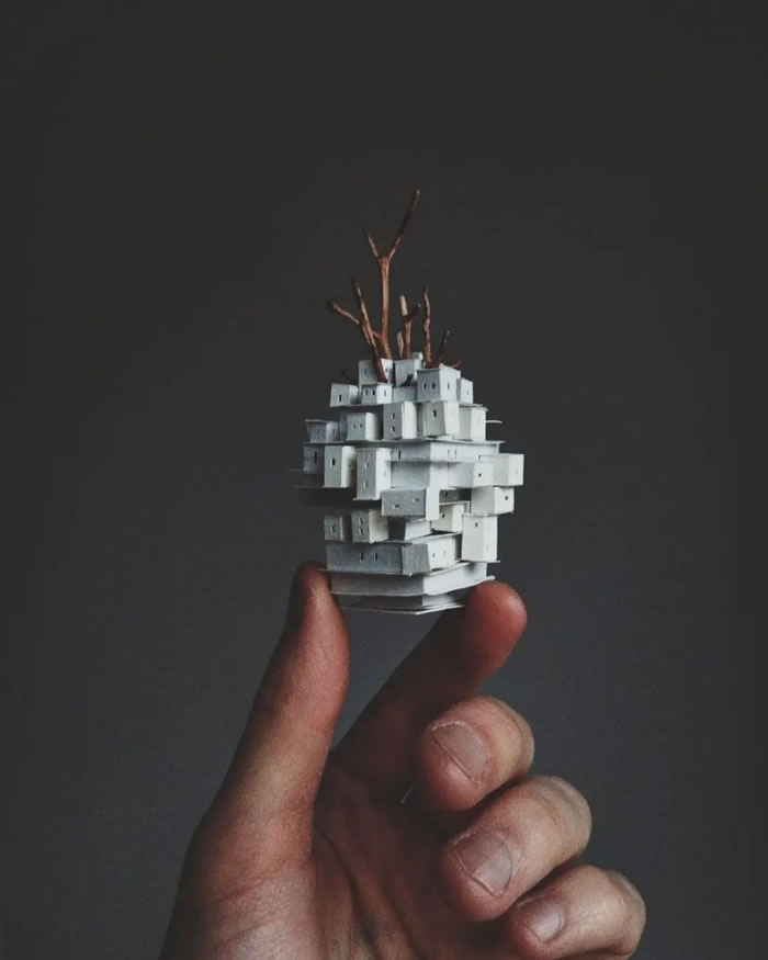 Tiny Fantasy Worlds Out Of Wood And Paper By Michael Davydov