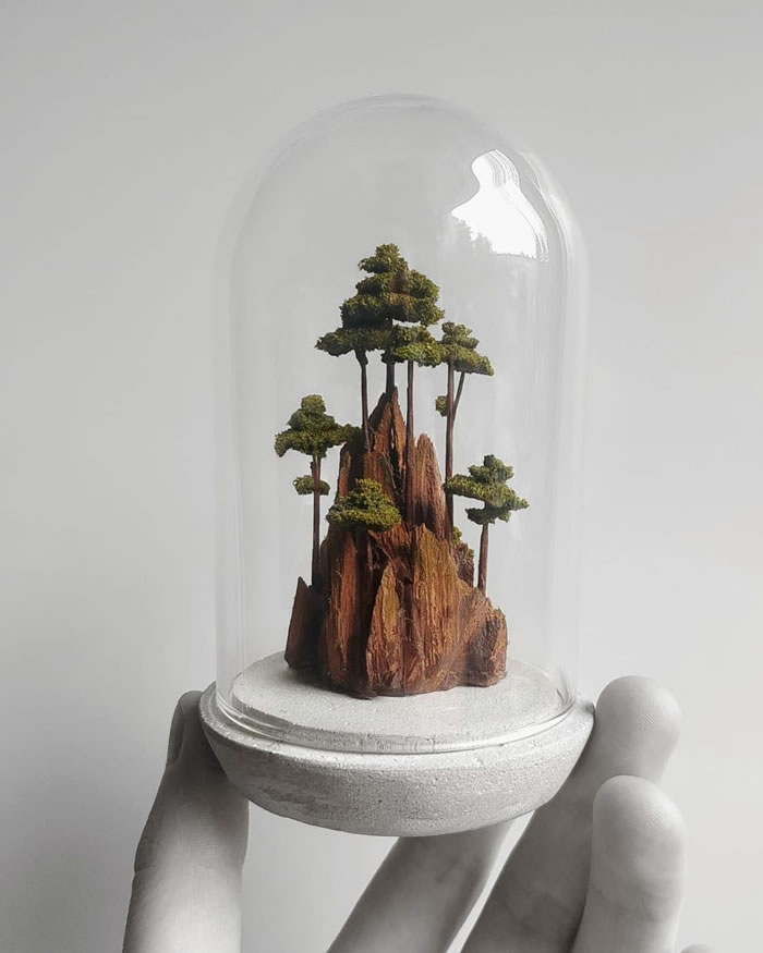 Tiny Fantasy Worlds Out Of Wood And Paper By Michael Davydov