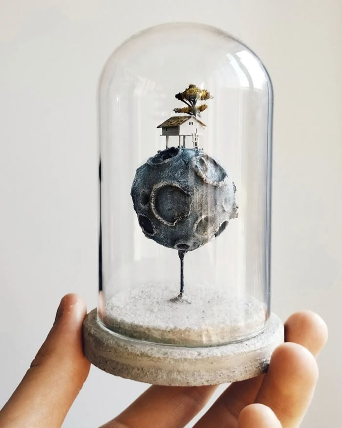 Tiny Fantasy Worlds Out Of Wood And Paper By Michael Davydov