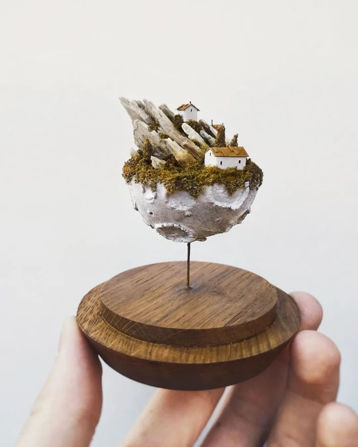 Tiny Fantasy Worlds Out Of Wood And Paper By Michael Davydov