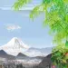 This 80-Year Old Artist Uses Excel Spreadsheets To Create Amazing Japanese Traditional Art 71 Digital illustration of Mount Fuji framed by green foliage and pink flowers