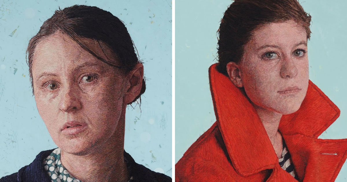 Artist Cayce Zavaglia Creates Stunning & Realistic Embroidered Portraits