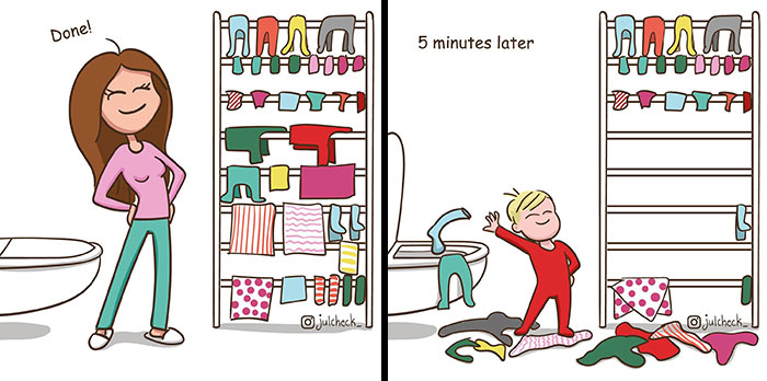 Everyday Moments Of Motherhood Comics By Yulia Enslinger