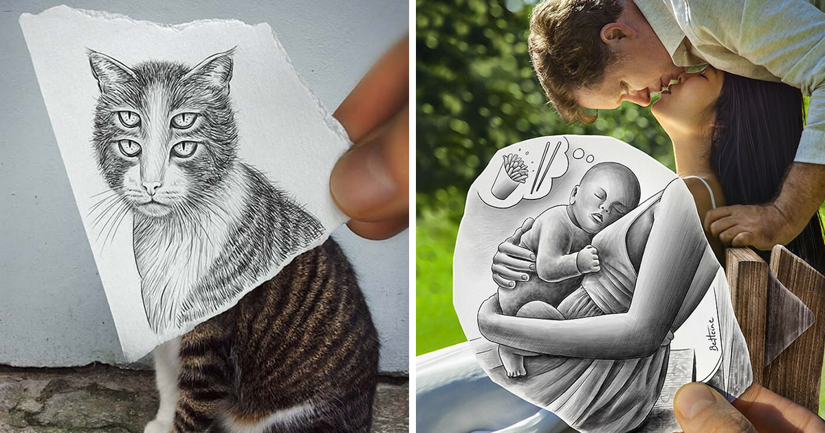 Artist Ben Heine Creates Amazing Pencil Illustrations With Photography