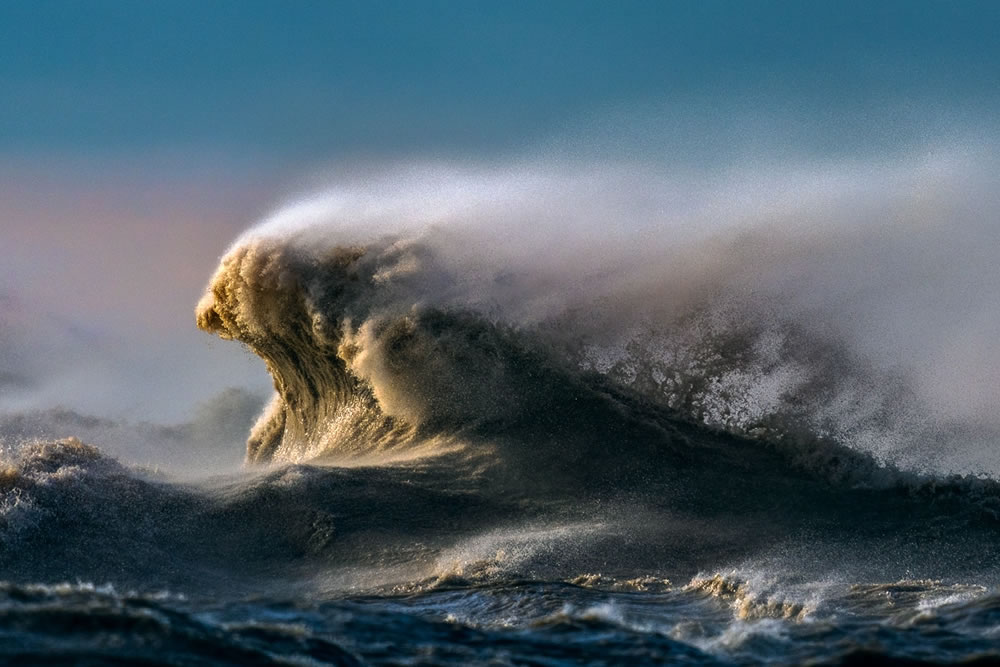 Amazing Waves During Storms On Lake Erie by Trevor Pottelberg