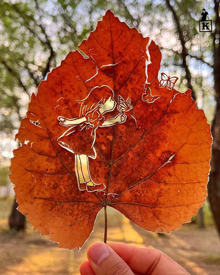 Leaf Cut Art by Kanat Nurtazin