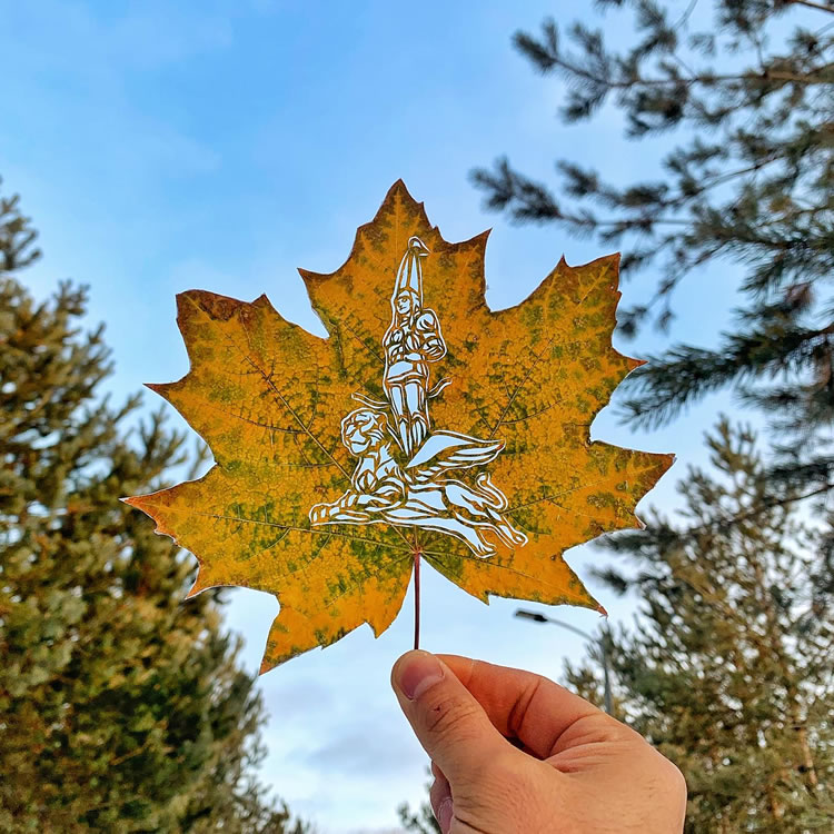 Leaf Cut Art by Kanat Nurtazin