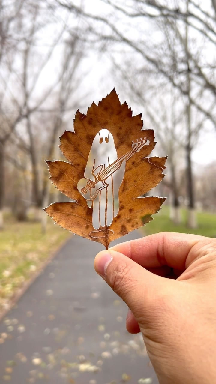 Leaf Cut Art by Kanat Nurtazin