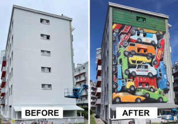 Painting 3D Murals by Leon Keer