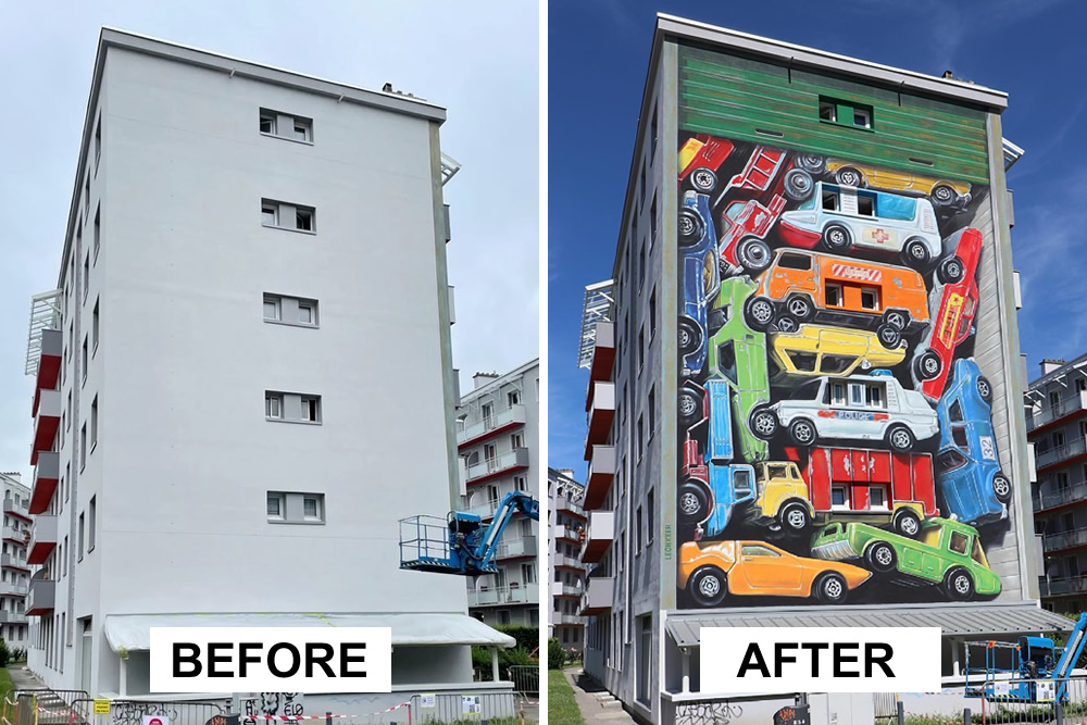 Painting 3D Murals by Leon Keer