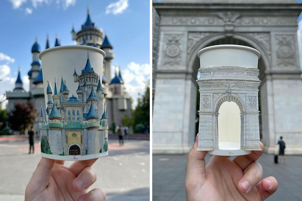 Paper Cup Illustrations By Berk Armagan