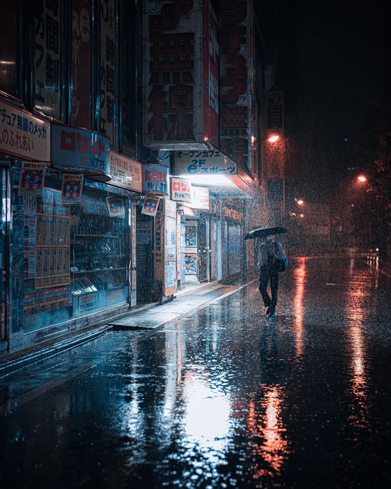 The Streets Of Akihabara In The Night By Junya Watanabe