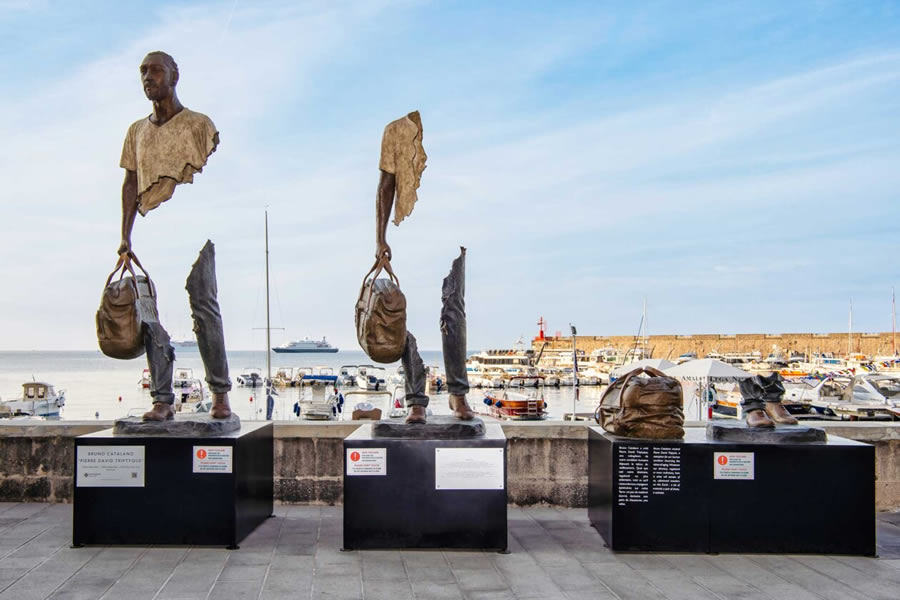 Sculptures Of Fragmented Travelers By Bruno Catalano
