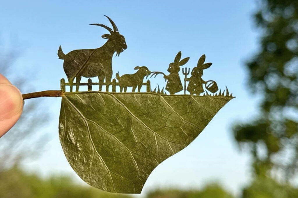 Delicate Scenes On Leaves By Lito