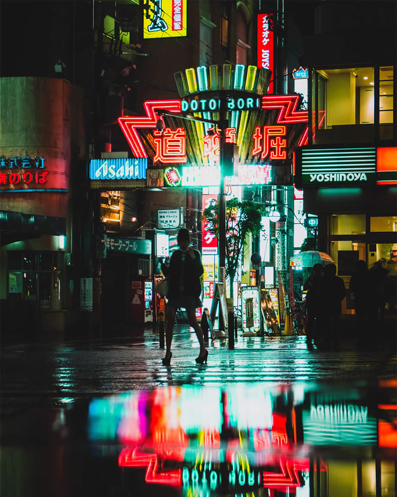Reflective Rainy Nights Of Osaka By Omi Kim
