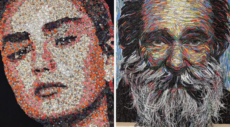 Incredible Collage Portraits Using Waste Materials By Deniz Sagdic
