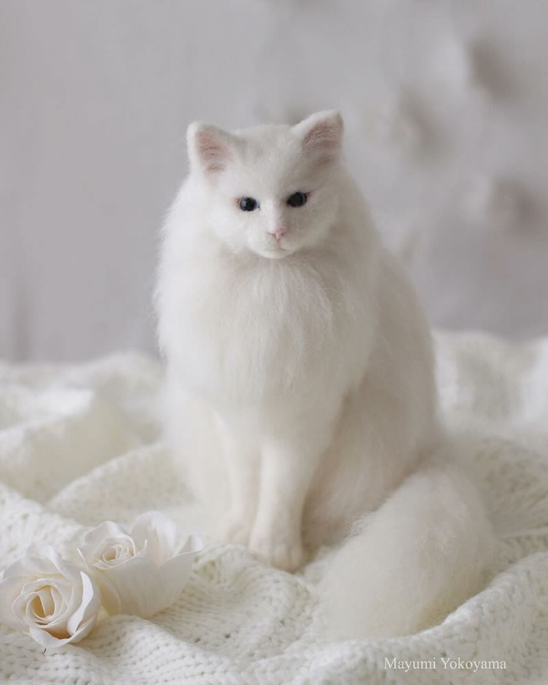 Realistic Cats With Felt Wool By Mayumi Yamamoto