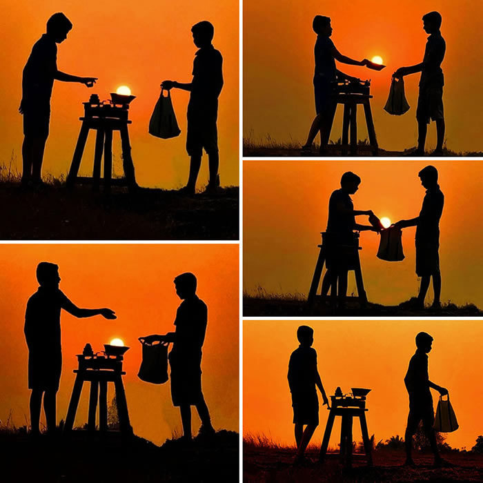 Silhouettes And Stories During Sunset By Aaditya Shrirang Bhat