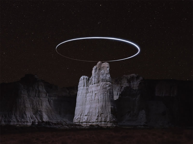 Landscape Photos By Attaching LED Lights To Drones By Reuben Wu