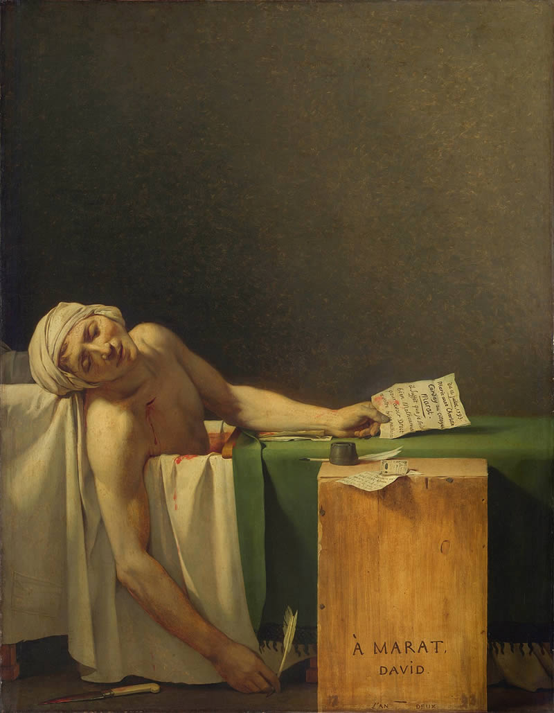 The Death of Marat by Jacques-Louis David - Famous Paintings In The World By Legendary Artists