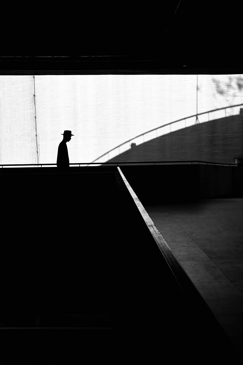 Light and Geometric Patterns in Black and White Street Photography by Nugroho Irianto