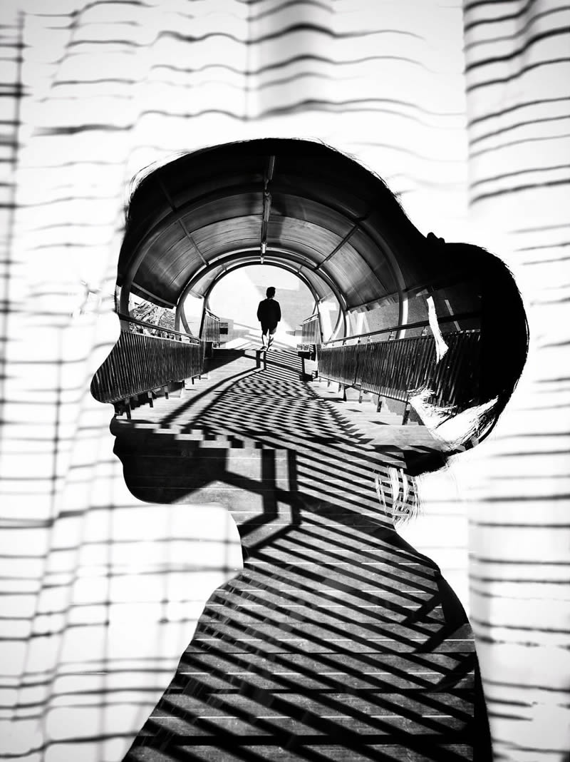 Light and Geometric Patterns in Black and White Street Photography by Nugroho Irianto