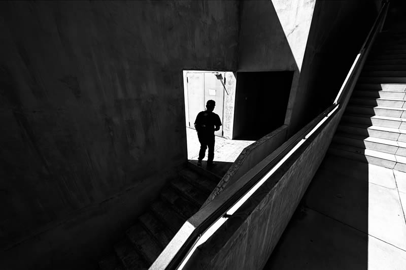 Light and Geometric Patterns in Black and White Street Photography by Nugroho Irianto