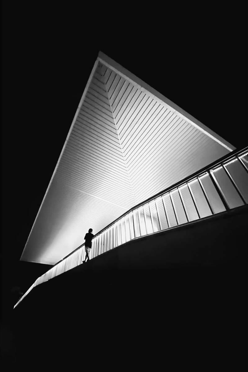 Light and Geometric Patterns in Black and White Street Photography by Nugroho Irianto