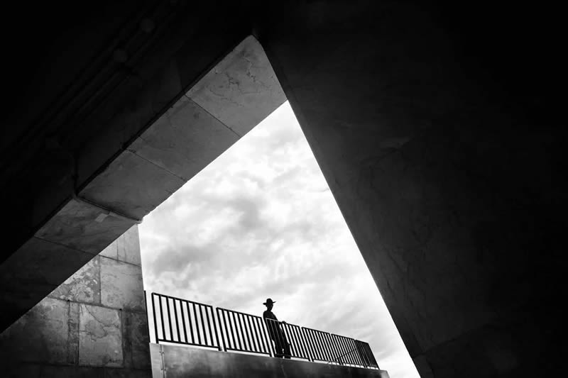 Light and Geometric Patterns in Black and White Street Photography by Nugroho Irianto