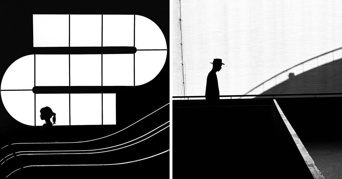 Nugroho Irianto Captures Striking Light and Geometric Patterns in Black and White Street Photography