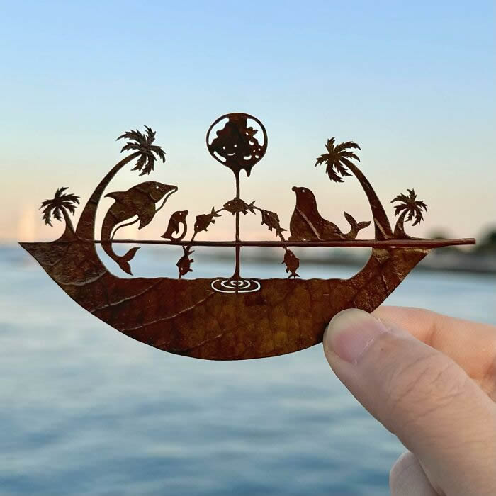 Hand-Carved Leaf Art By Lito